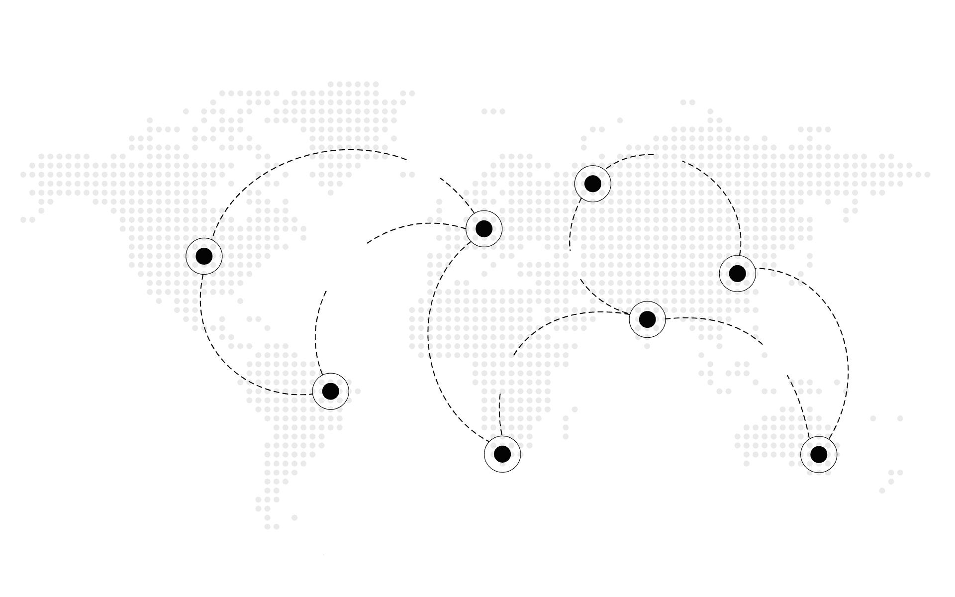 Schematic world map of supply chains